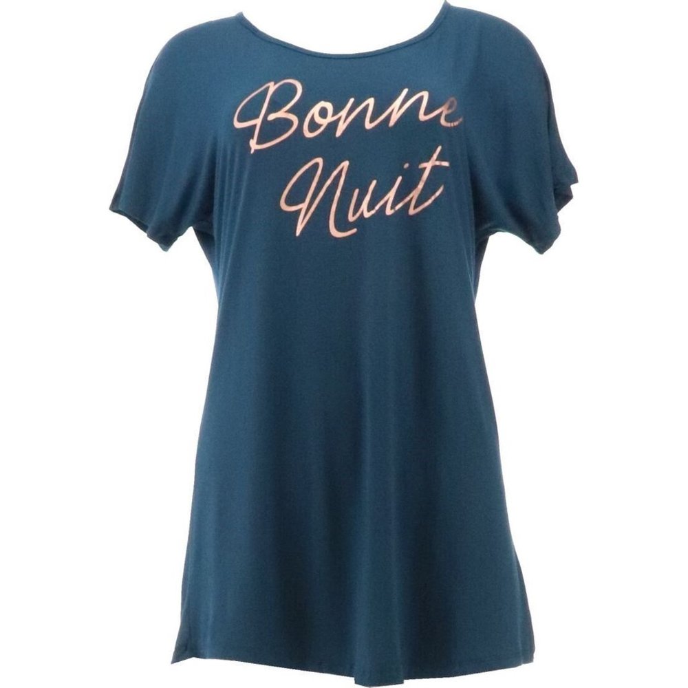 NWT DANSKIN BONNE NUIT "GOOD NIGHT" SLEEP SHIRT INDIGO XS